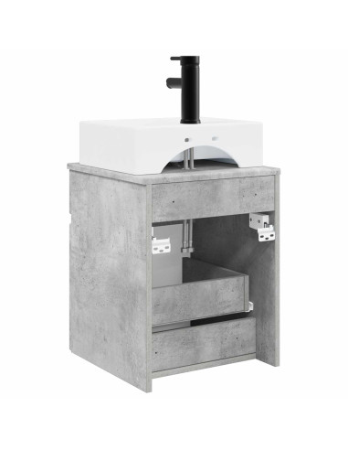 Mobile Lavabo da Parete Grigio Cemento 39 x 41 x 62,5 cm