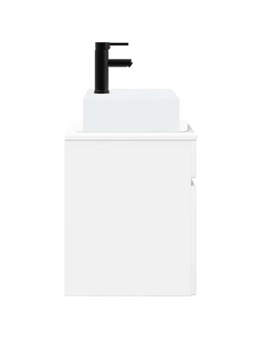 Mobile Lavabo da Parete Bianco Lucido 39 x 41 x 62,5 cm