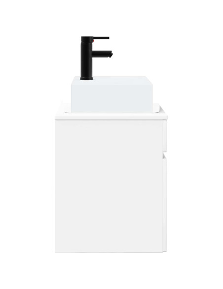 Mobile Lavabo da Parete Bianco Lucido 39 x 41 x 62,5 cm