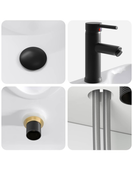 Mobile Lavabo da Parete Bianco Lucido 39 x 41 x 62,5 cm