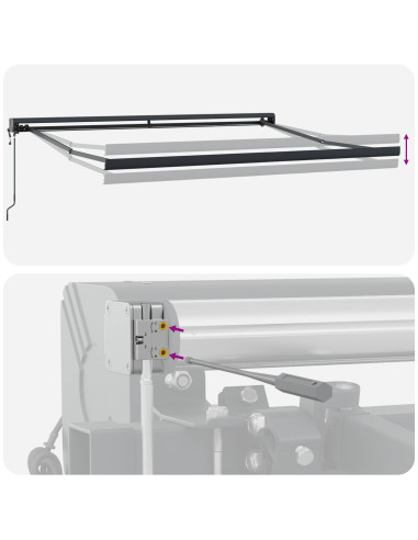 Tenda da Sole Sabbia 400 × 300 cm Poliestere e Alluminio