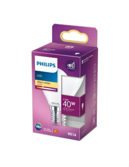 POS LED SFERA VETRO 40W E14 2700