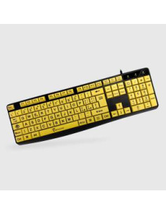 Techmade Tastiera Con Filo USB Tasti Gialli Big Font Layout