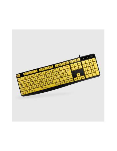 Techmade Tastiera Con Filo USB Tasti Gialli Big Font Layout