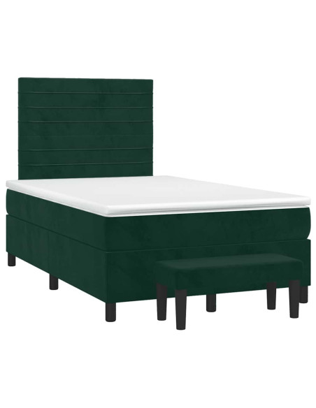 Giroletto a Molle con Materasso Verde Scuro 120x190 cm Velluto