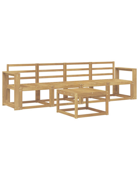 Set di divani da esterno 5 pcs Bianco 59 x 59 x 37 cm
