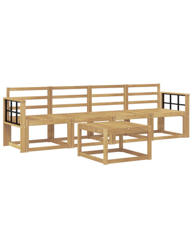 Set di divani da esterno 5 pcs Bianco 59 x 59 x 37 cm