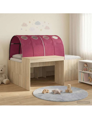 Letto con Tunnel 3 pz Rovere Artigianale e Rosso