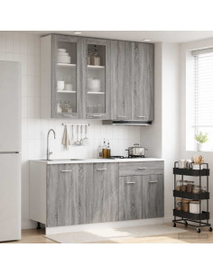 Unità Cucina LYON 4 pcs Sonoma grigio Legno ingegnerizzato