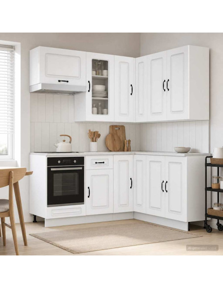 Unità Cucina KALMAR 8 pcs Bianco Legno ingegnerizzato