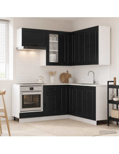 Unità Cucina KALMAR 8 pcs Nero Legno ingegnerizzato