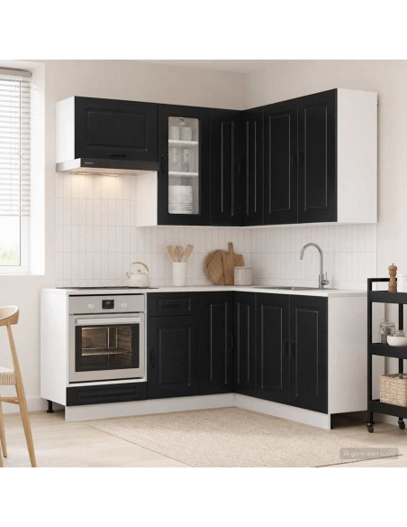 Unità Cucina KALMAR 8 pcs Nero Legno ingegnerizzato