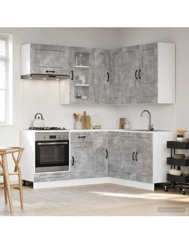 Unità Cucina KALMAR 8 pcs Grigio Cemento Legno ingegnerizzato