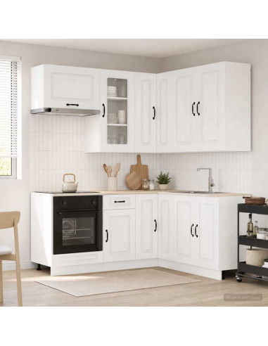 Unità Cucina KALMAR 8 pcs Bianco Lucido Legno ingegnerizzato