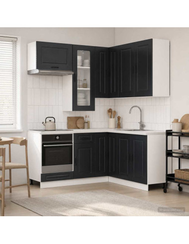 Unità Cucina KALMAR 8 pcs Nero Legno ingegnerizzato