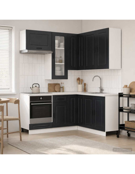 Unità Cucina KALMAR 8 pcs Nero Legno ingegnerizzato
