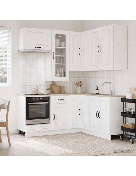 Unità Cucina KALMAR 8 pcs Bianco Lucido Legno ingegnerizzato