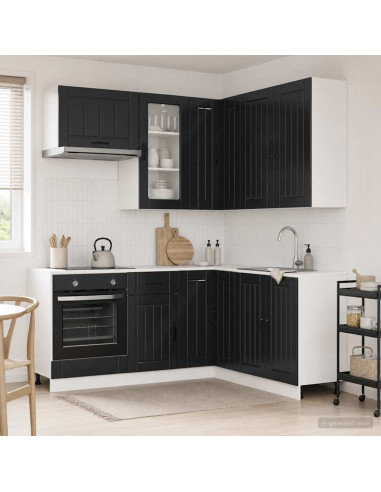 Unità Cucina LUCCA 8 pcs Nero Legno ingegnerizzato