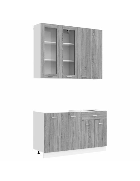 Unità Cucina LYON 4 pcs Sonoma grigio Legno ingegnerizzato