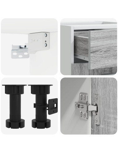 Unità Cucina LYON 4 pcs Sonoma grigio Legno ingegnerizzato
