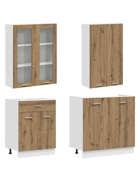 Unità Cucina LYON 4 pcs Rovere Artigianale Legno ingegnerizzato