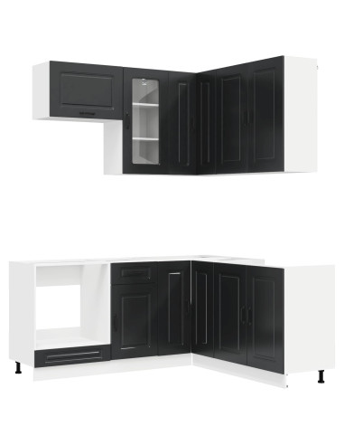 Unità Cucina KALMAR 8 pcs Nero Legno ingegnerizzato