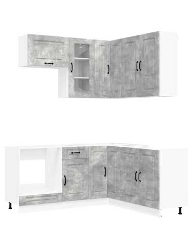 Unità Cucina KALMAR 8 pcs Grigio Cemento Legno ingegnerizzato