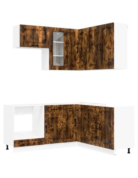 Unità Cucina KALMAR 8 pcs Rovere Fumo Legno ingegnerizzato