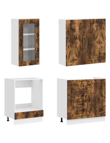 Unità Cucina KALMAR 8 pcs Rovere Fumo Legno ingegnerizzato