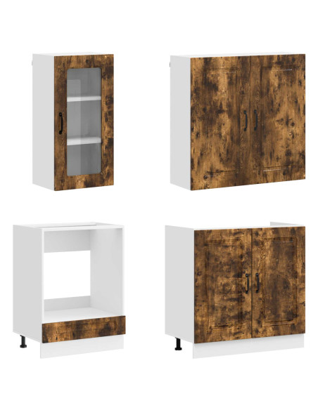 Unità Cucina KALMAR 8 pcs Rovere Fumo Legno ingegnerizzato