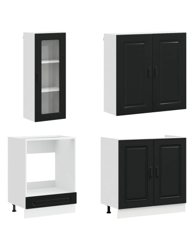Unità Cucina KALMAR 8 pcs Nero Legno ingegnerizzato
