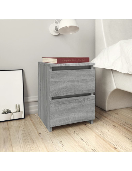 Comodini 2 pz Grigio Sonoma 30x30x40 cm in Legno Multistrato
