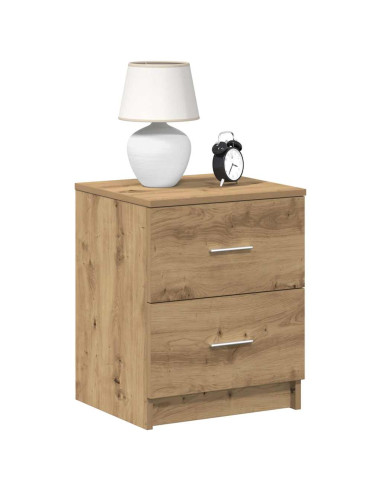 Comodini 2 pz con 2 cassetti rovere artigianale 40x36x50 cm