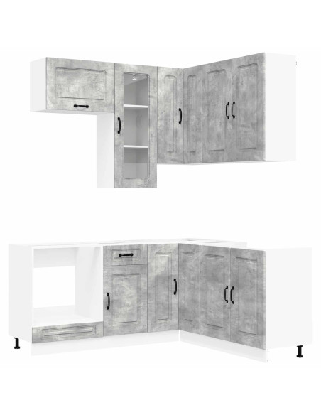 Unità Cucina KALMAR 8 pcs Grigio Cemento Legno ingegnerizzato