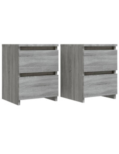 Comodini 2 pz Grigio Sonoma 30x30x40 cm in Legno Multistrato 2
