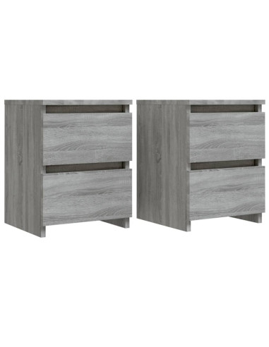Comodini 2 pz Grigio Sonoma 30x30x40 cm in Legno Multistrato