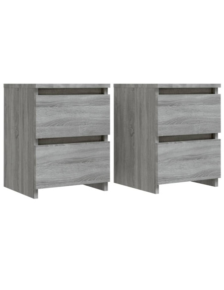 Comodini 2 pz Grigio Sonoma 30x30x40 cm in Legno Multistrato