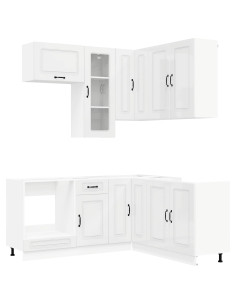 Unità Cucina KALMAR 8 pcs Bianco Lucido Legno ingegnerizzato 2