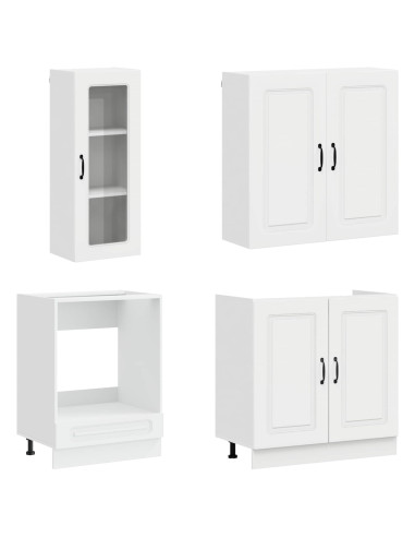 Unità Cucina KALMAR 8 pcs Bianco Lucido Legno ingegnerizzato