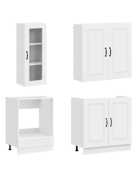 Unità Cucina KALMAR 8 pcs Bianco Lucido Legno ingegnerizzato