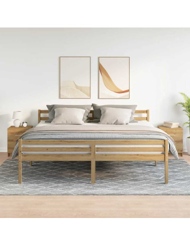 Comodini 2 pz con 2 cassetti rovere artigianale 40x36x50 cm