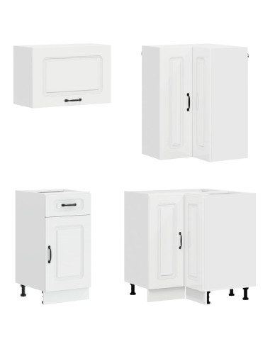 Unità Cucina KALMAR 8 pcs Bianco Lucido Legno ingegnerizzato