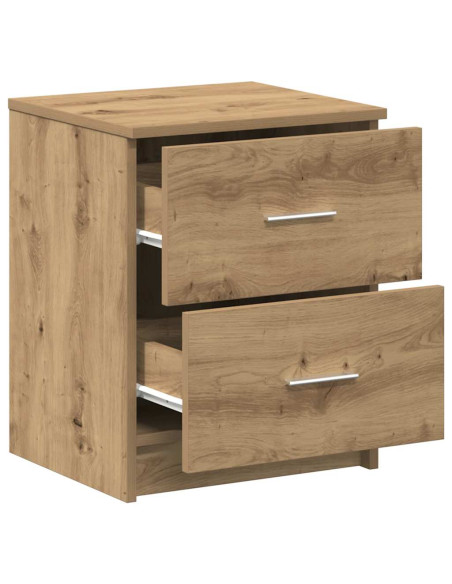 Comodini 2 pz con 2 cassetti rovere artigianale 40x36x50 cm