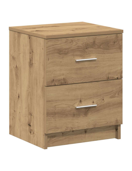 Comodini 2 pz con 2 cassetti rovere artigianale 40x36x50 cm