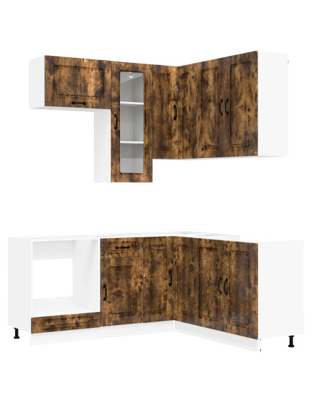Unità Cucina KALMAR 8 pcs Rovere Fumo Legno ingegnerizzato
