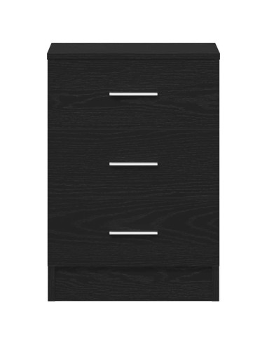 Comodino Rovere Nero 38x35x55 cm in Legno Multistrato
