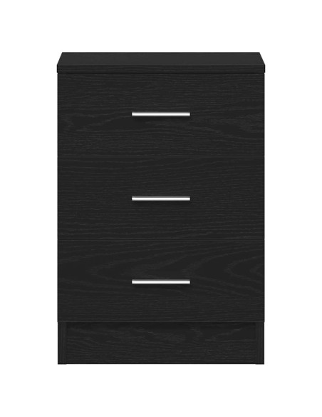Comodino Rovere Nero 38x35x55 cm in Legno Multistrato