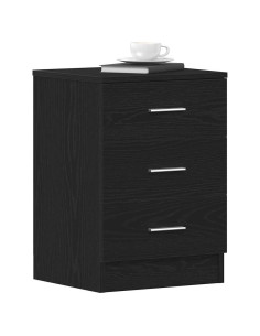 Comodini 2 pz rovere Nero 38x35x55 cm in Legno Multistrato 2