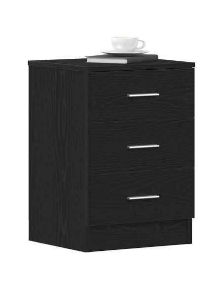 Comodini 2 pz rovere Nero 38x35x55 cm in Legno Multistrato