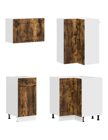 Unità Cucina KALMAR 8 pcs Rovere Fumo Legno ingegnerizzato